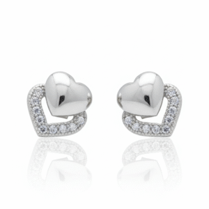 Cz wh.t 2Hr.t 925 Silver Tops