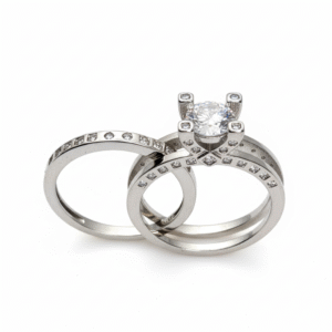 SOLITAIRE RING INSIDE RING 925 SILVER