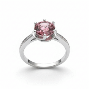 PINK WH.T 925 SILVER RING