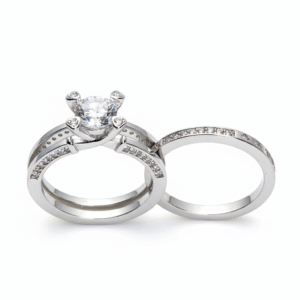 SOLITAIRE RING INSIDE RING 925 SILVER
