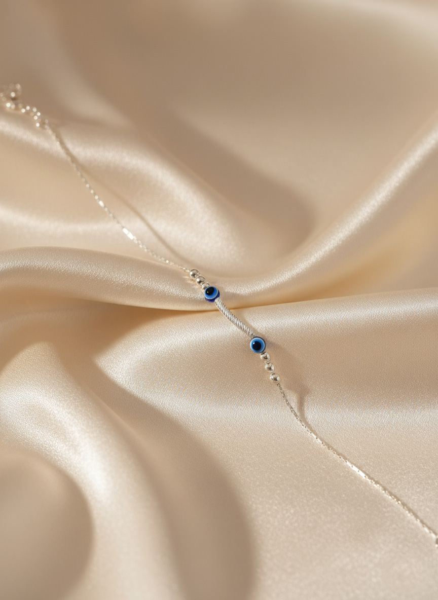 925 SILVER EVIL EYE ANKLET