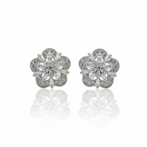 CZ WT FL 925 SILVER EARRINGS