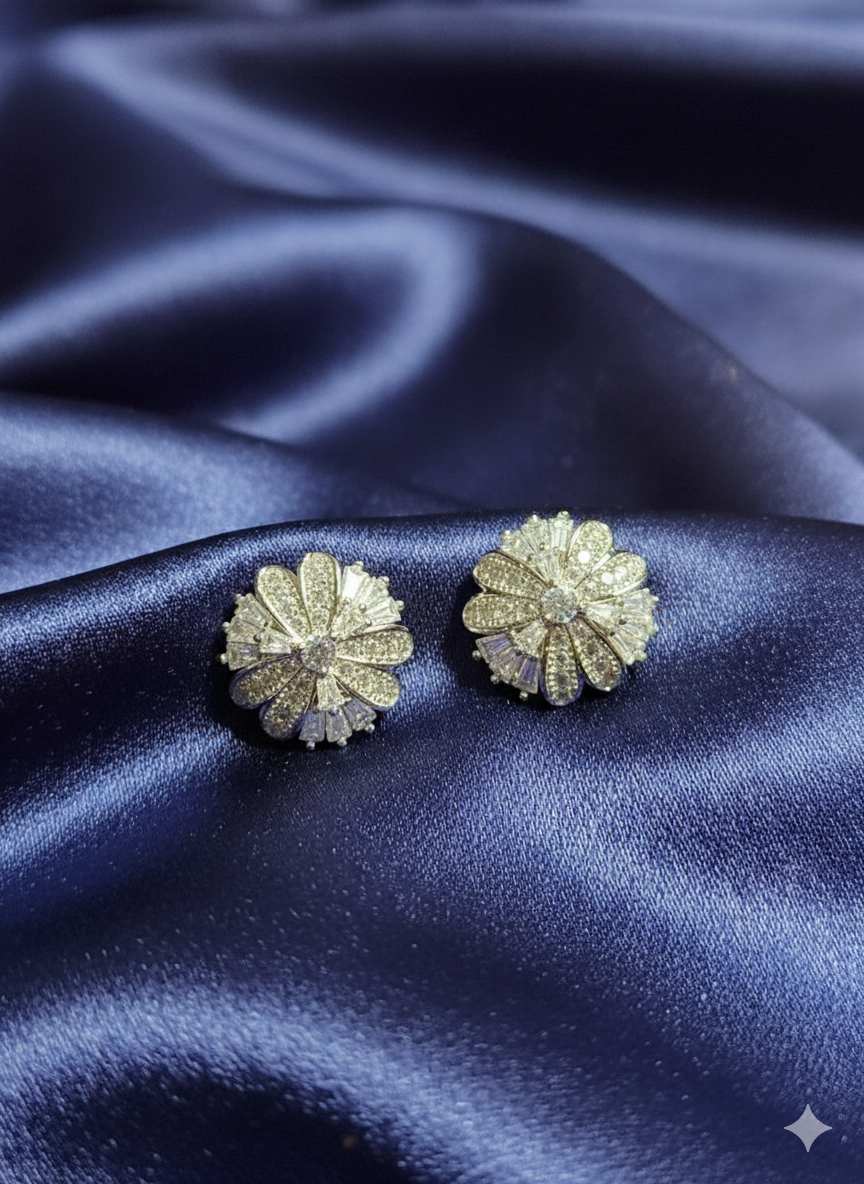 CZ RD FL EARRINGS - Image 3