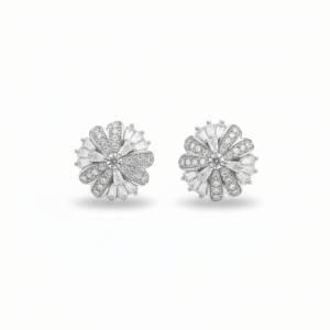 CZ RD FL EARRINGS