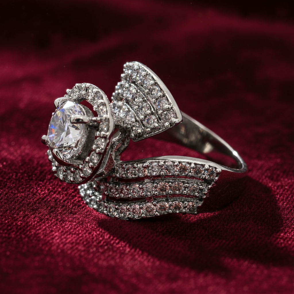 92.5 SILVER HEAVY SOLITARE RING - Image 3