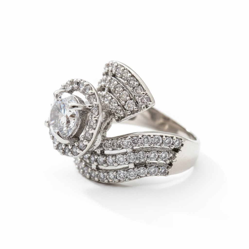 92.5 SILVER HEAVY SOLITARE RING