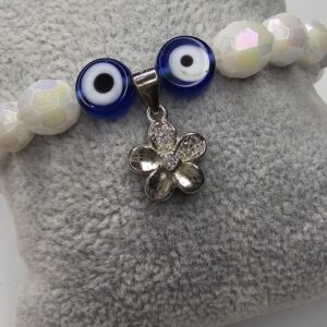 925 PURE SILVER GREY BEADS BAND(FLOWER)