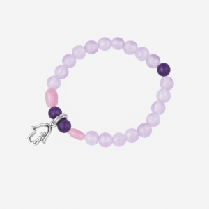 PINK QUARTZ 925 SILVER HAMSA BRACELATE