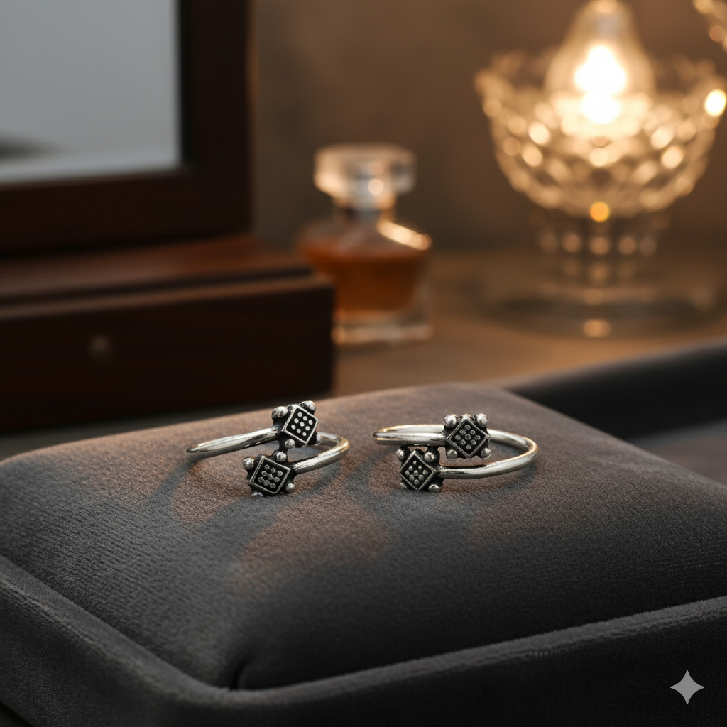 925 SILVER DIAMOND TOE RING - Image 3
