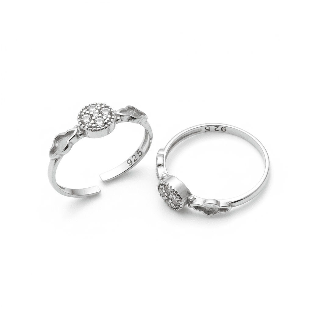 925 SILVER CLOVER TOE RING