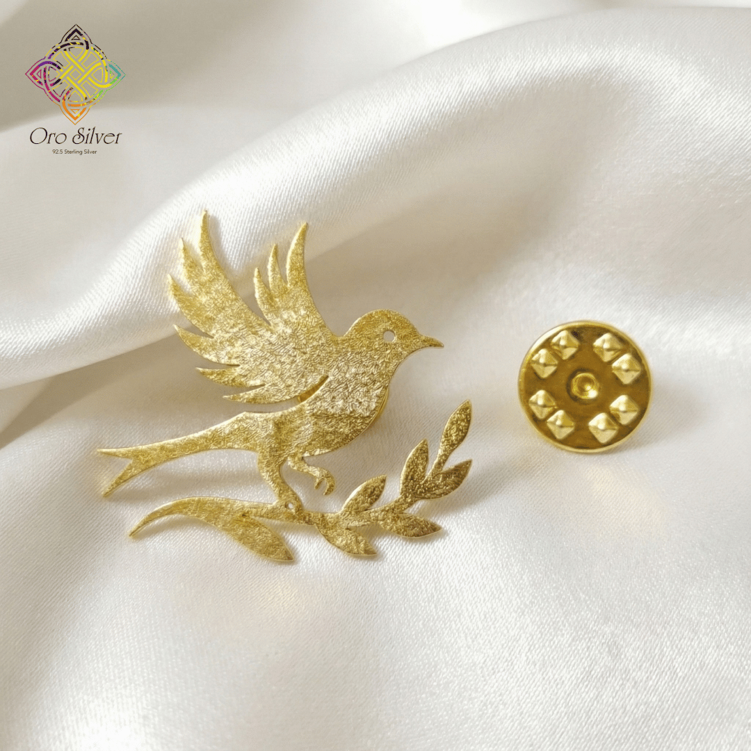 Golden Peace Dove Brooch - Image 2
