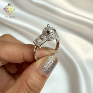Sparkling Pave Panther Ring