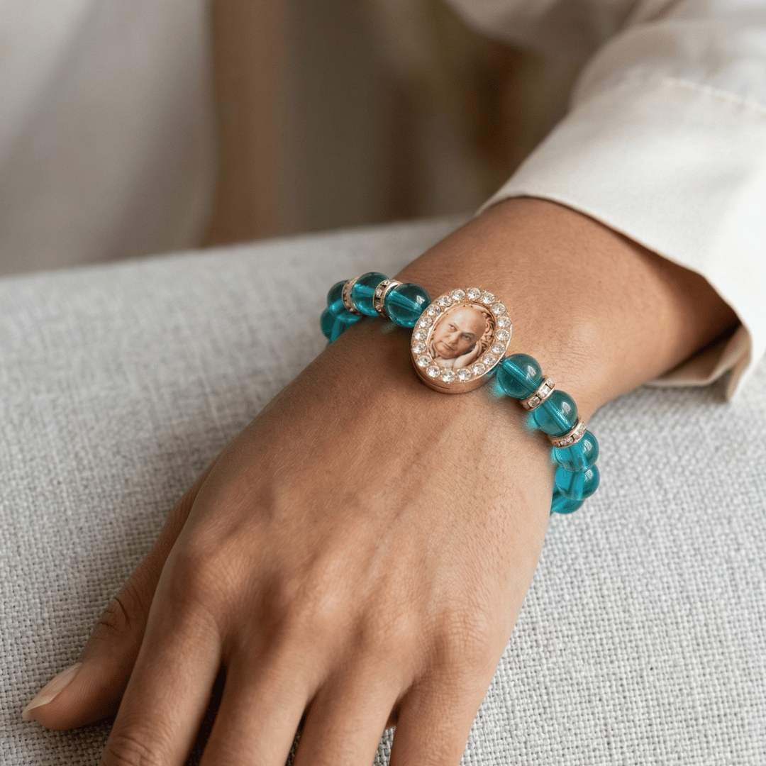 TURQUOISE GURUJI BEAD BRACELET - Image 2