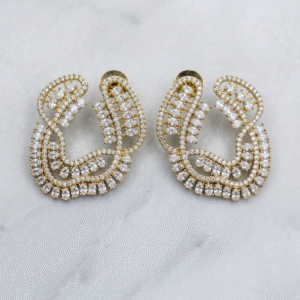 BIG DIAMOND EARRINGS (GOLD PLATED)