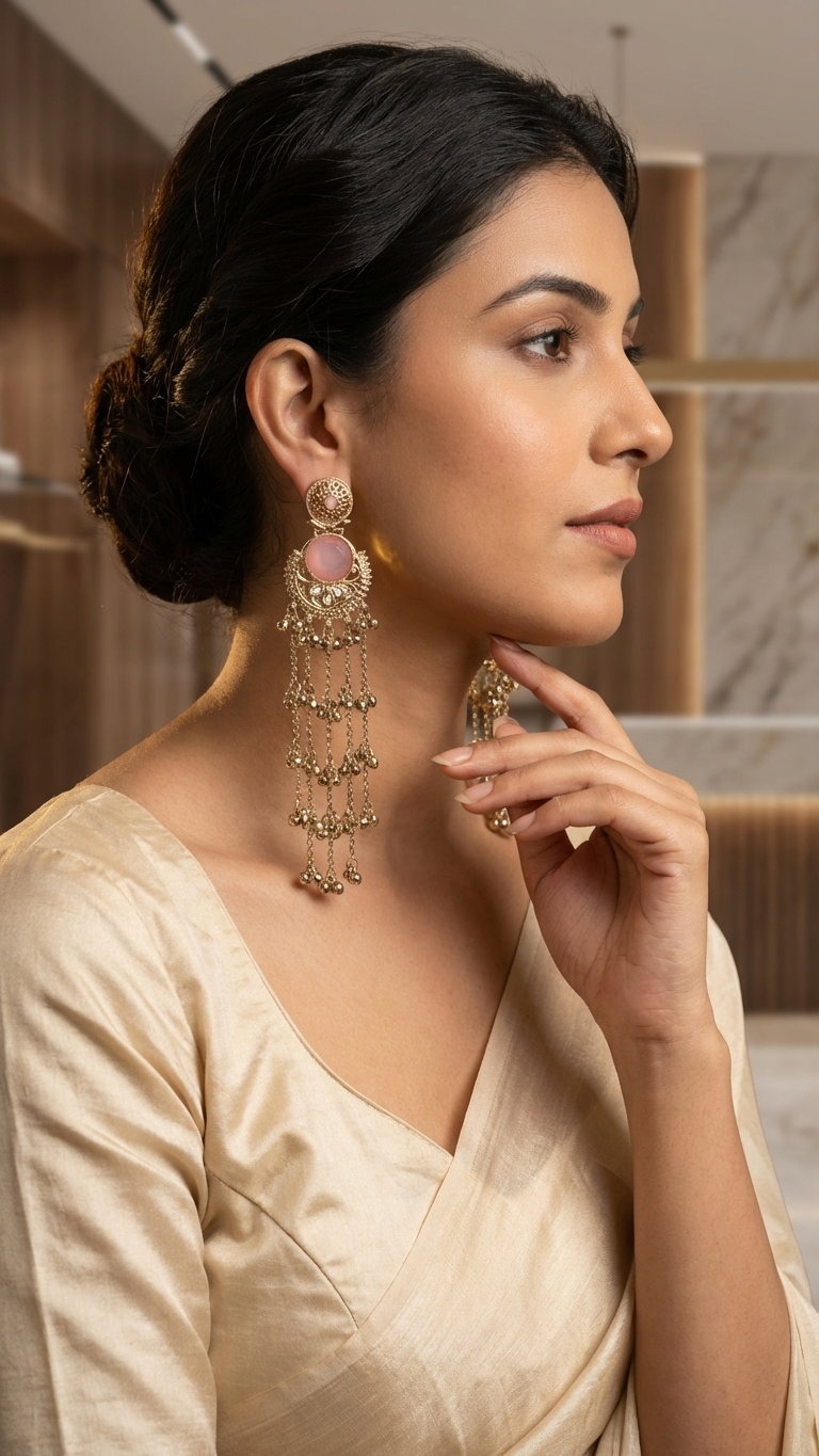 SILVER PLATED KASHMIRI JHUMKAS - Image 2