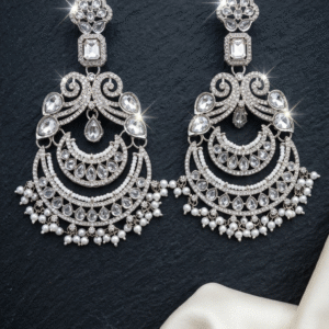HEERAMANDI EARRINGS(SILVER AND PEARL )