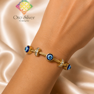 Magnetic evil eye bangle